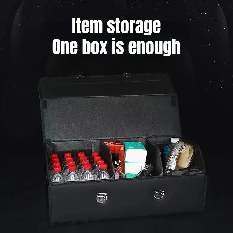 

Car Backup Storage Box Travel Foldable Sundries Bins High-Capacity Clothing Finishing Boxes Portable Cars Interior Organizer Bin