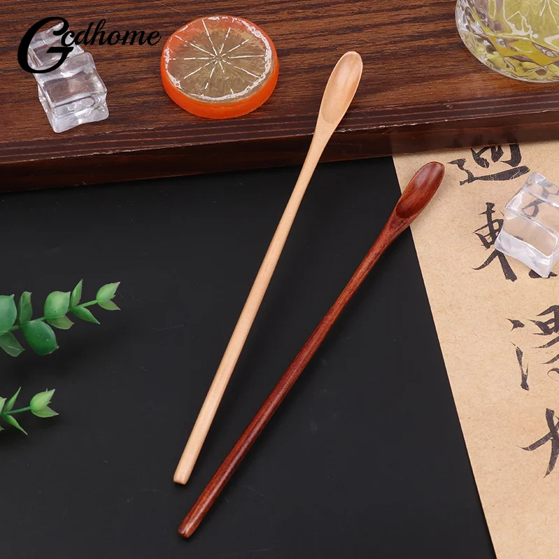 Japanese Cooking Honey Sugar Spoon Tea Coffee Stirring Spoons Long Handle Wooden Spoon Household Dessert Drink Spoon Small Spoon