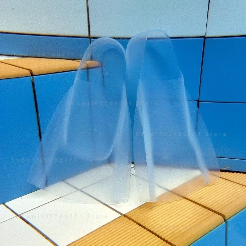 Full Clear Silicone Swim Fins - 2026 Upgraded Short Design for Snorkeling & Lap Swimming, Neutral Buoyancy