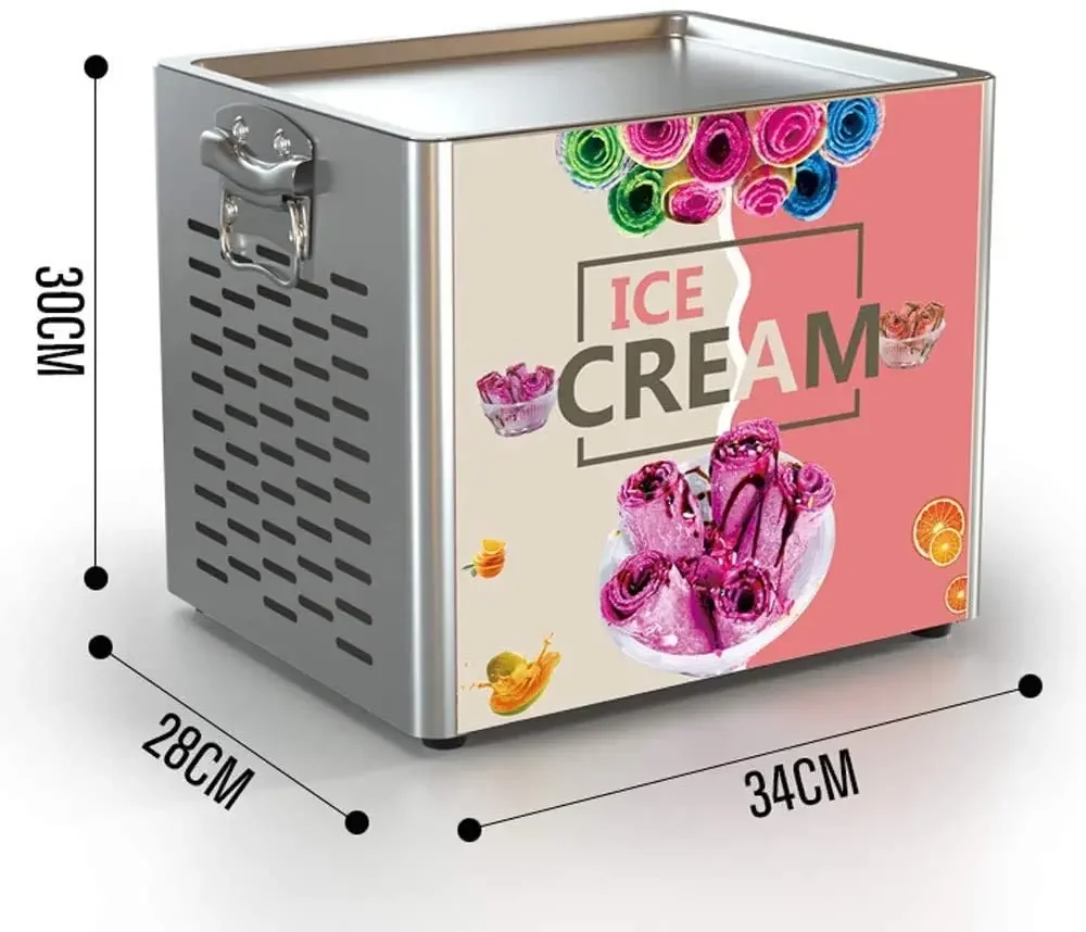 For Food Gelato Ice Cream Machinery Stir Fry Yogurt Small Fried Ice Cream Roller commercial ice cream fried machine