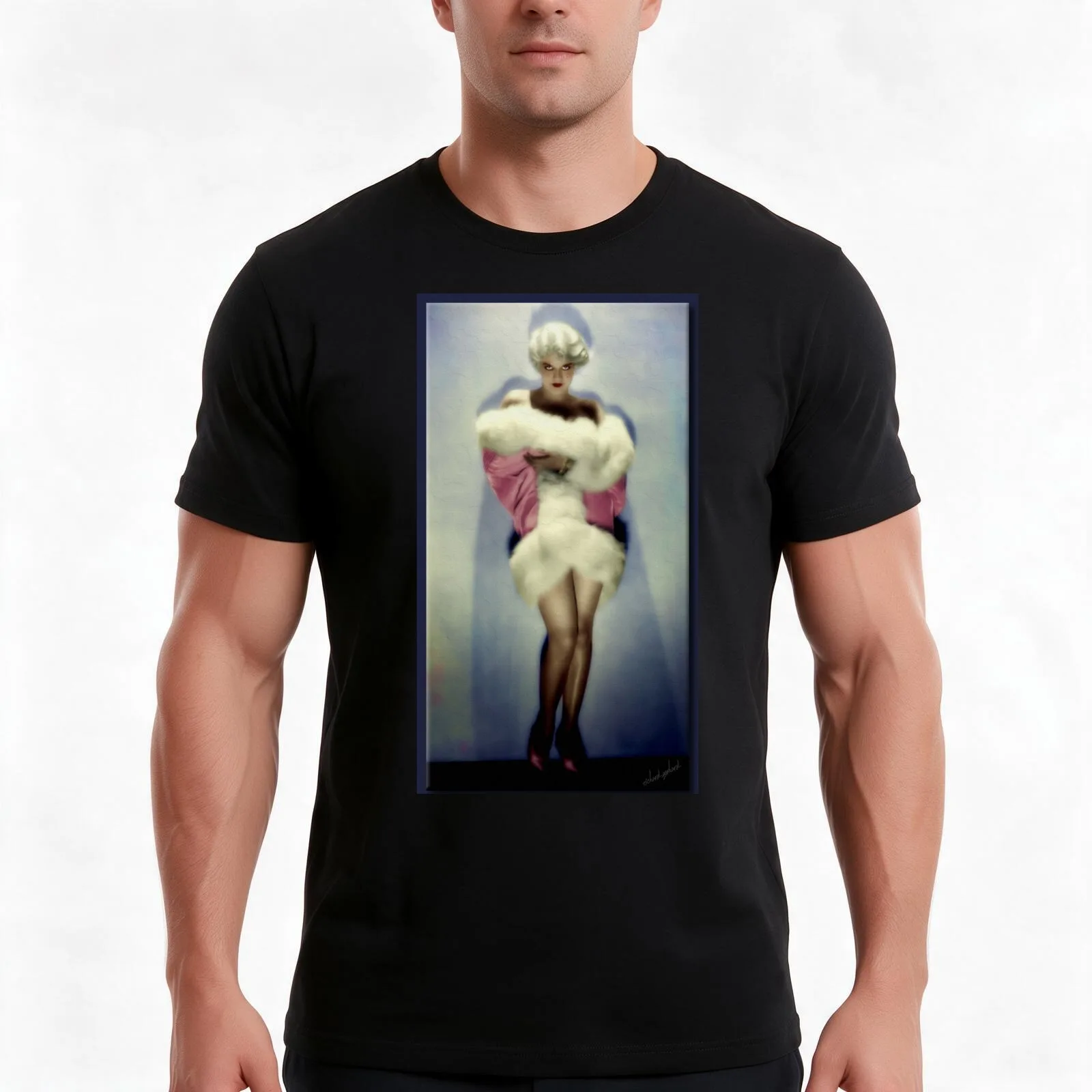 Jean Harlow T-Shirt Summer Casual Cotton Tee Oversized Streetwear Tops Vintage Graphic Print Loose Fit Short Sleeve