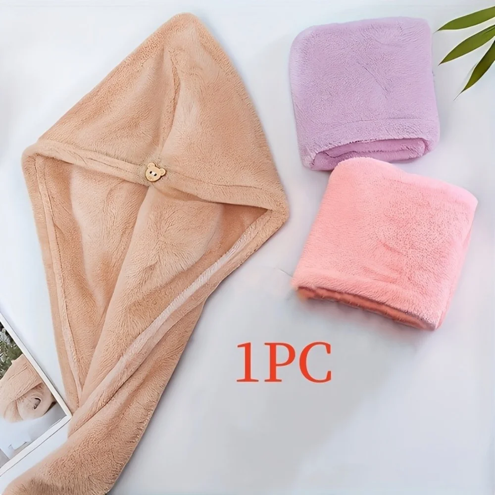 Women's Quick-Dry Dry Hair Hat - Coral Fleece Thickened Wrap Bonnet, Super Absorbent & Soft, Essential Bathroom Head Towel