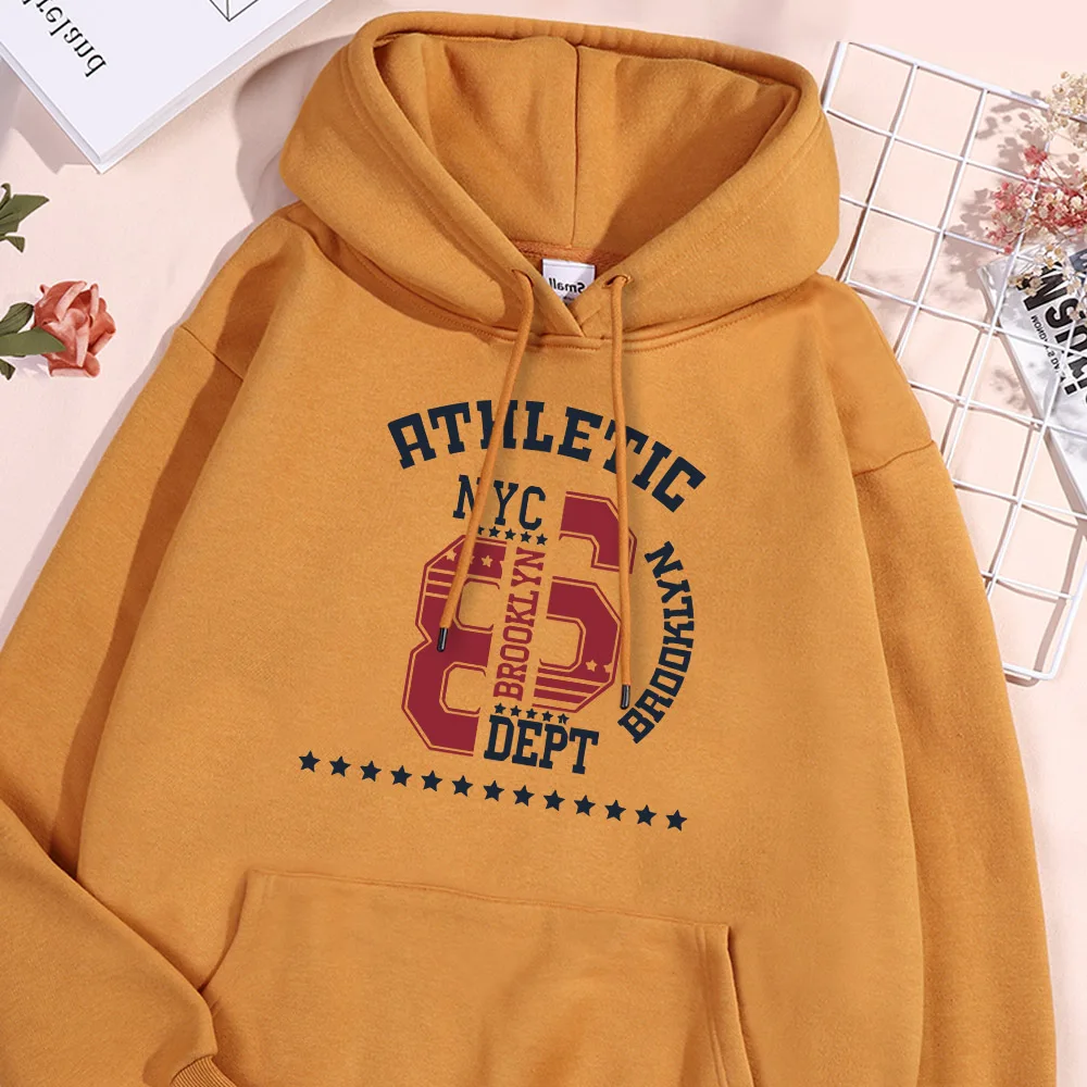 New York Brooklyn Letter Hoodie Men Simple Loose Fleece Hoodies British Style Pullover Oversize Comfort Hoody Winter Men's Tops