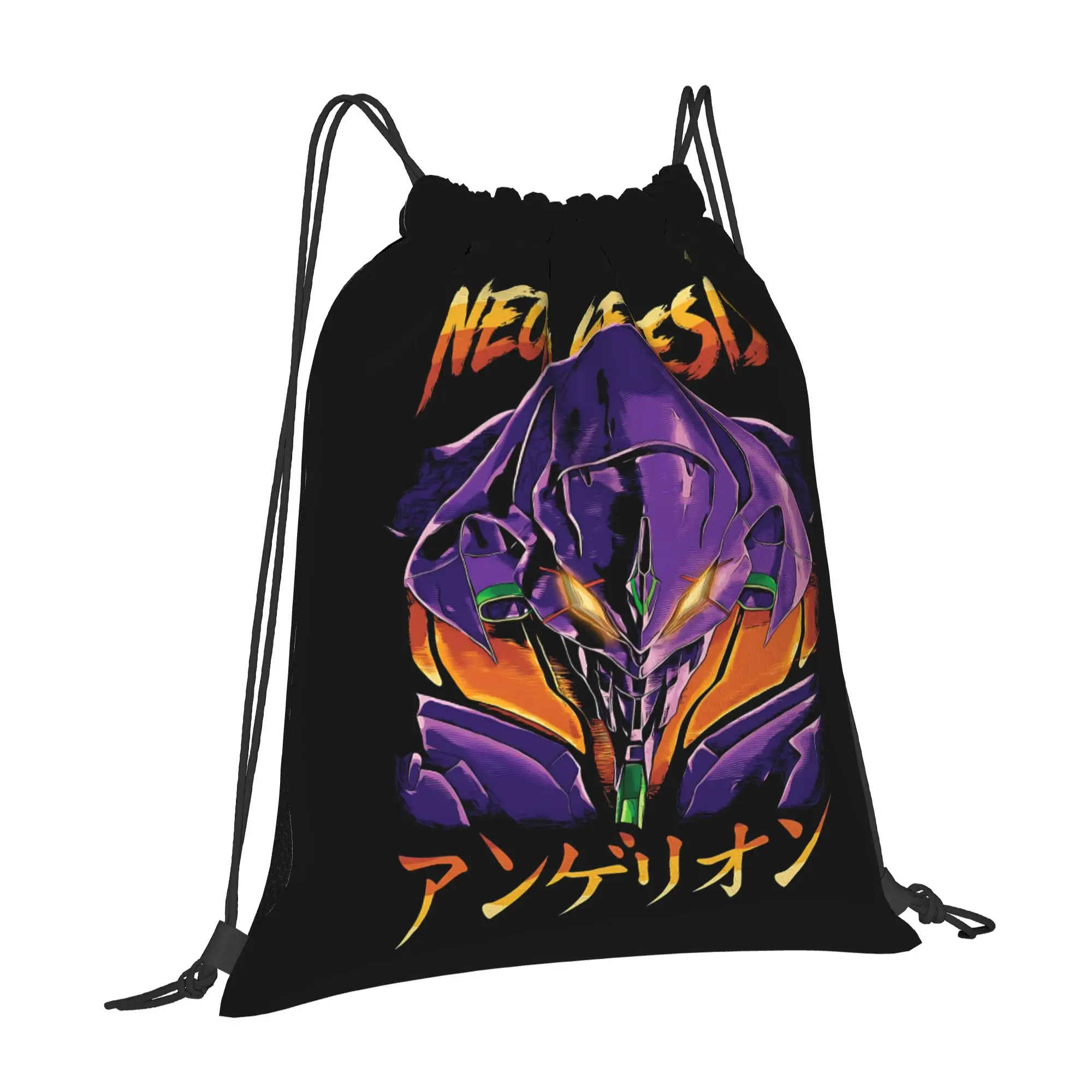 For travel Pouch Neon Genesis Evangelion EVA  Kawaii Drawstring Bags Hiking Storage Multi-function Teen Portable Rucksack
