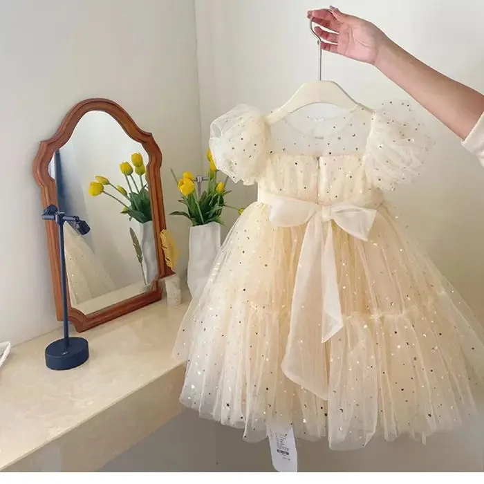 Summer Toddler Girls Dress for Kids Princess Birthday Party Gown Mesh Wedding Children Dresses