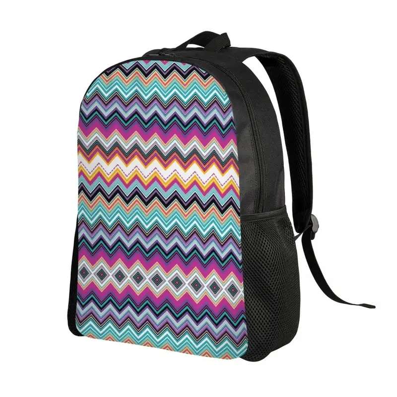 Color Layers Zig Zag Backpack for Boys Girls Bohemian Camouflage Modern School College Travel Bags Bookbag Fits 15 Inch Laptop