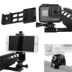 Tactical 20mm Picatinny Rail Mount Phone Camera Holder For Iphone Cell Phones Gopro Sports Camera For Shotgun Hunting Airsoft