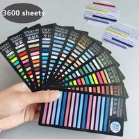 A Set of 12pcs of Fluorescent Notepad, 15 Colors 300 Sheets, Suitable for Reading the Key Points, Learning Classification