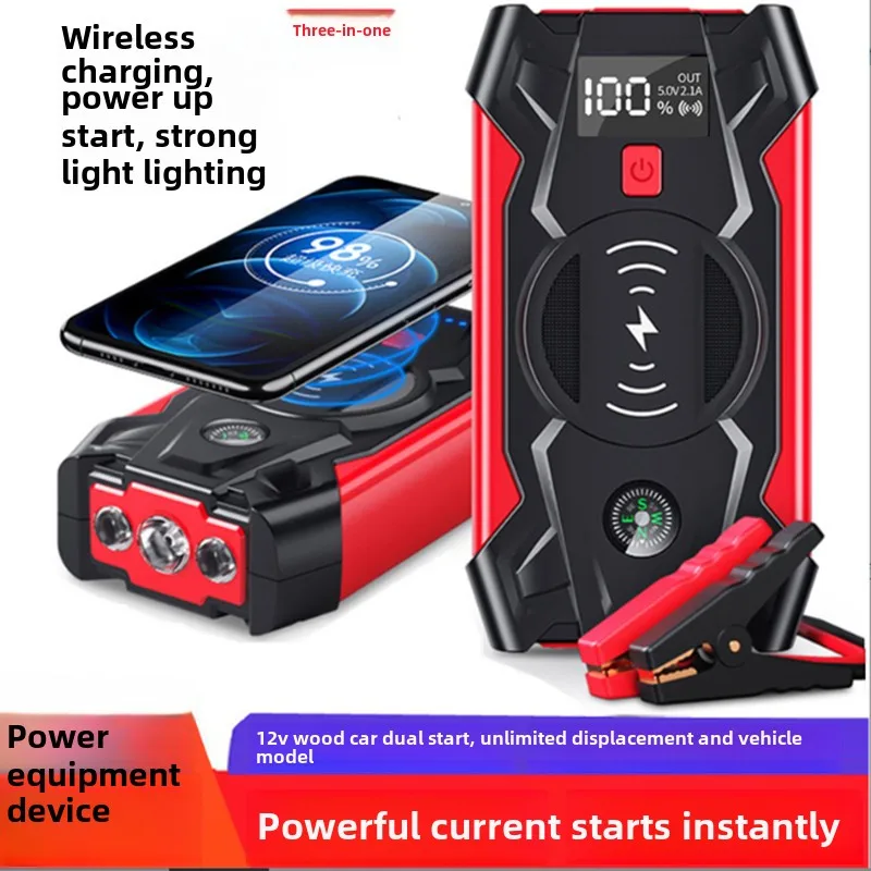 Battery Jumper Starter Portable with Wireless Charging 2000A Car Battery Jump Starter 8.0L Gas/6.0L Diesel 12v USB Flashlight