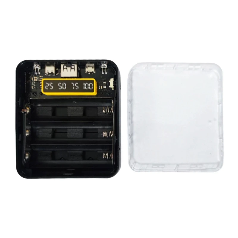 3slots 18650 Battery Pack Case Storage Box Multiple Interfaces 18650 Battery Pack Case for Power Banks Battery Holder