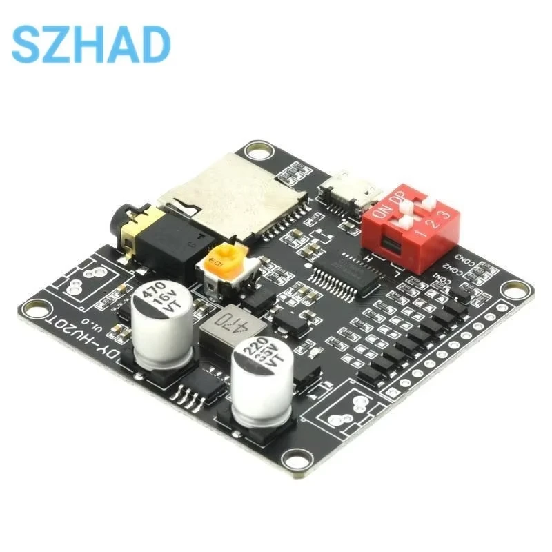 DY-HV20T HV20T 12V/24V zasilacz 10W/20W moduł odtwarzania głosu obsługujący kartę Micro SD odtwarzacz muzyczny MP3 dla Arduino