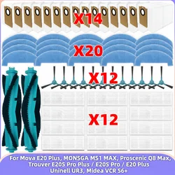 Fit For Dreame Mova E20 Plus,Trouver E20S Pro Plus, MONSGA MS1 MAX,Proscenic Q8 Max, Midea S6+, Uninell UR3 Brush Filter Mop Bag