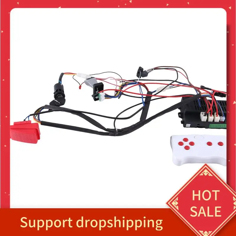 

B44C DIY детский жгут для электромобиля с проводом, переключателем и приемником дистанционного управления 4WD езда на игрушках аксессуары