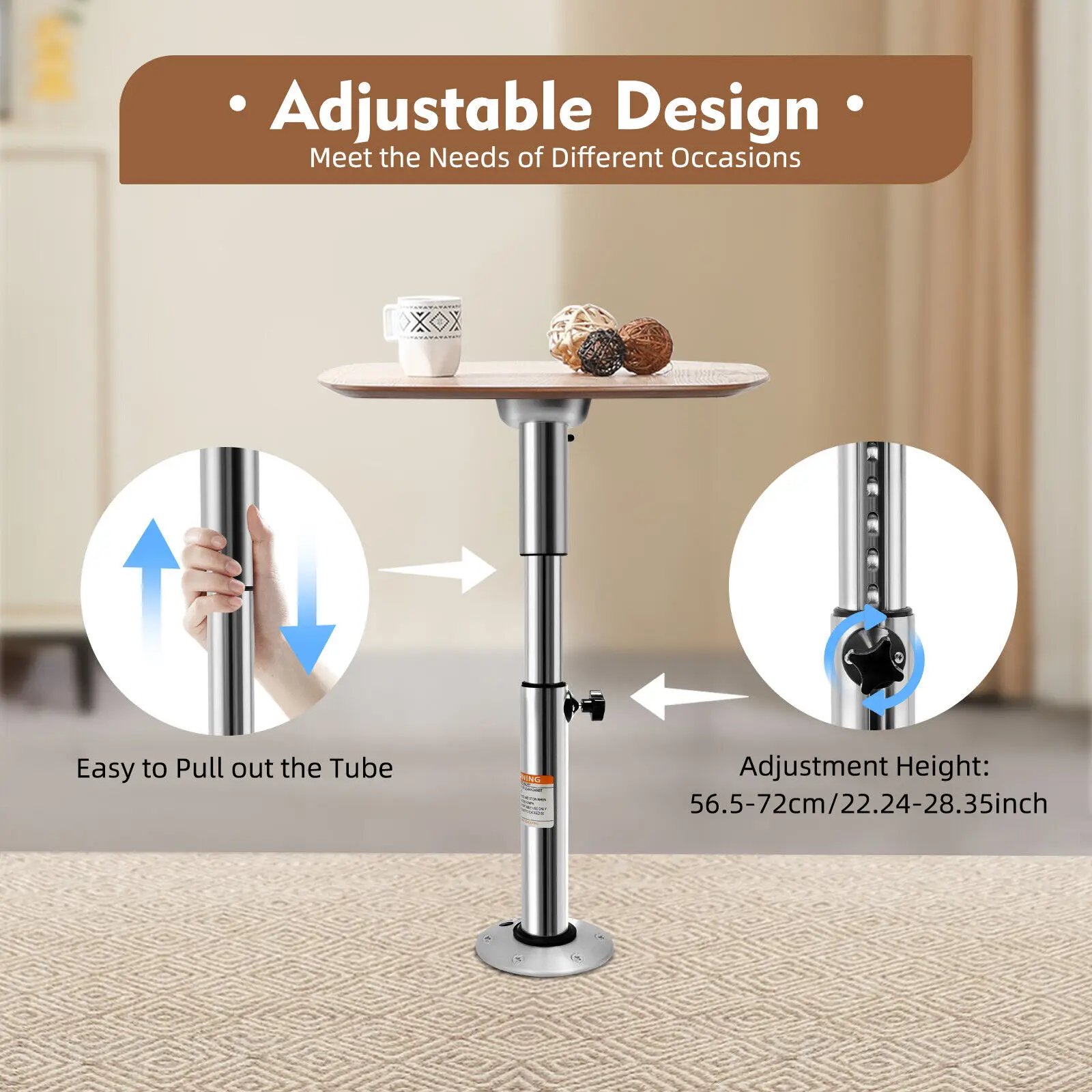 Height Adjustable Table Pedestals Silver Color table pedestal for workrooms, kitchens or cab