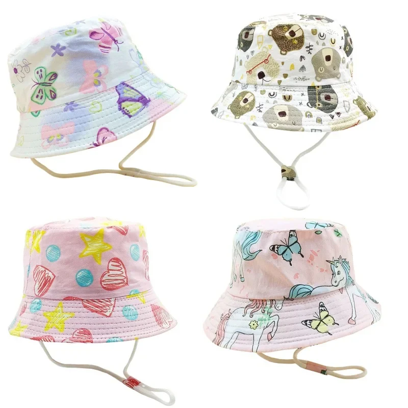 New Panama Summer Baby Girls Hat Travel Boys Fisherman\'s Hat Kids Beach Sun Cap Children Bucket Hats Cotton Toddler Baby Hats