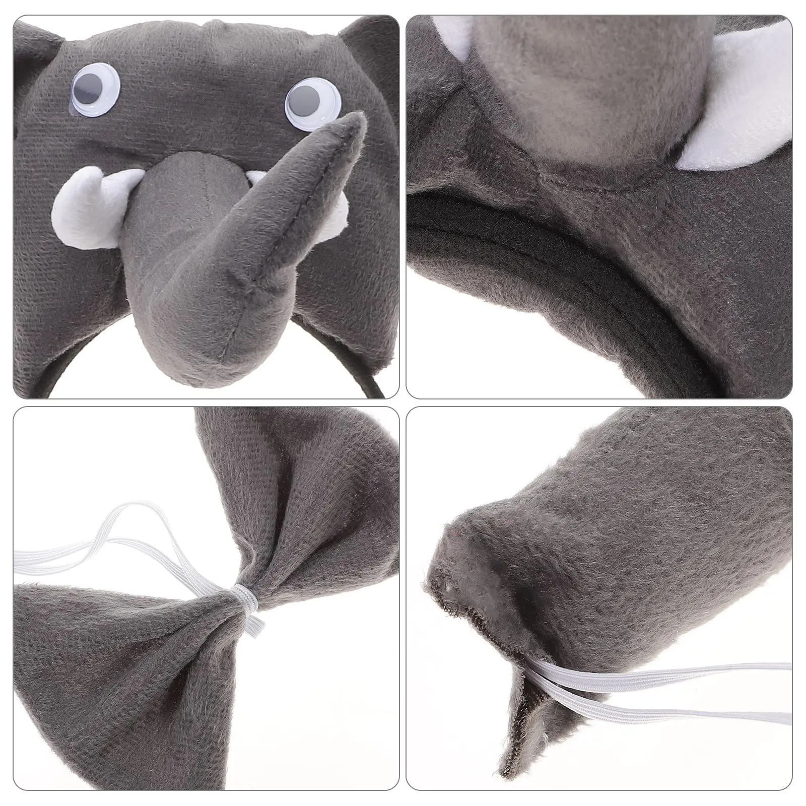 1 conjunto elefante cosplay traje kit crianças dos desenhos animados orelhas de elefante nariz prop animal fantasia bandana crianças festa cosplay acessórios