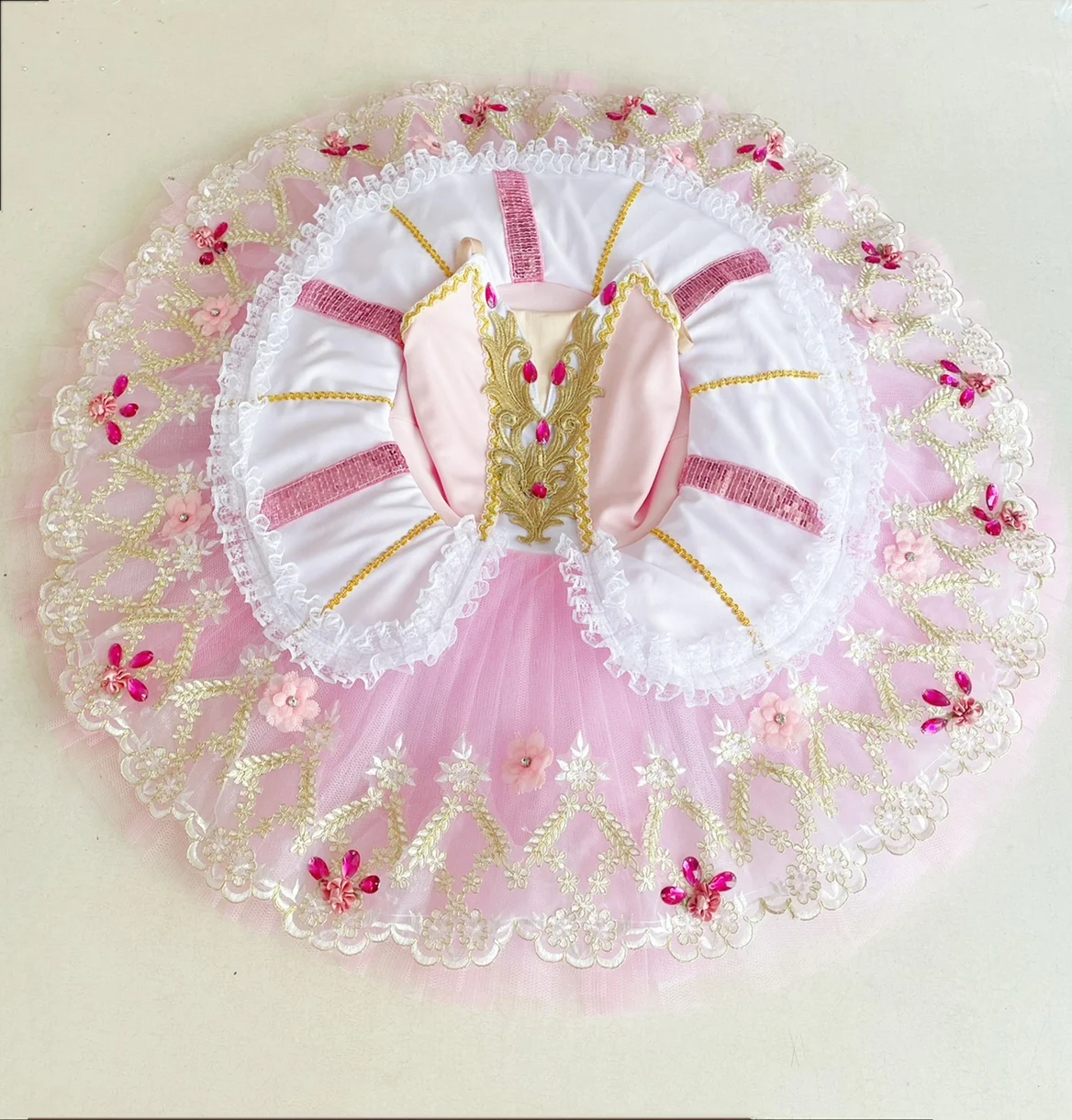 New Professional Ballet Tutu Skirt Pink Cute Costumes Kids Girl Swan Dance Wear Ballet Woman Leotards Dress Female Dance Suit