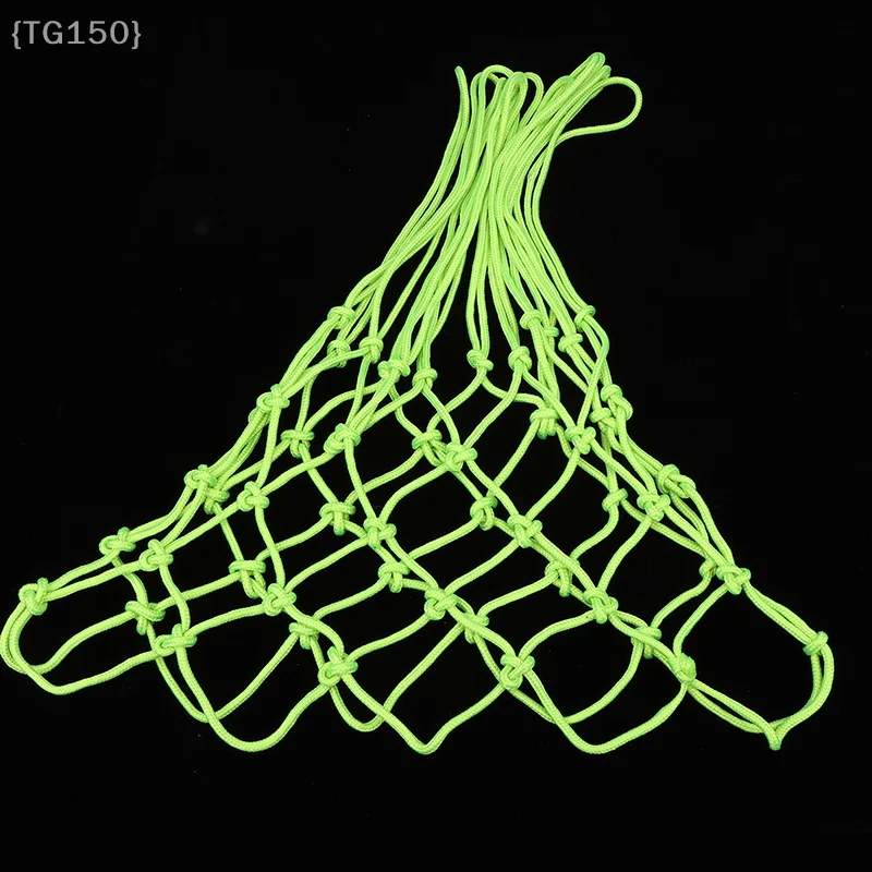 High Visibility Night Basketball Net, Glowing Fluorescent Green Nylon Net For Low Light Training & Evening Games
