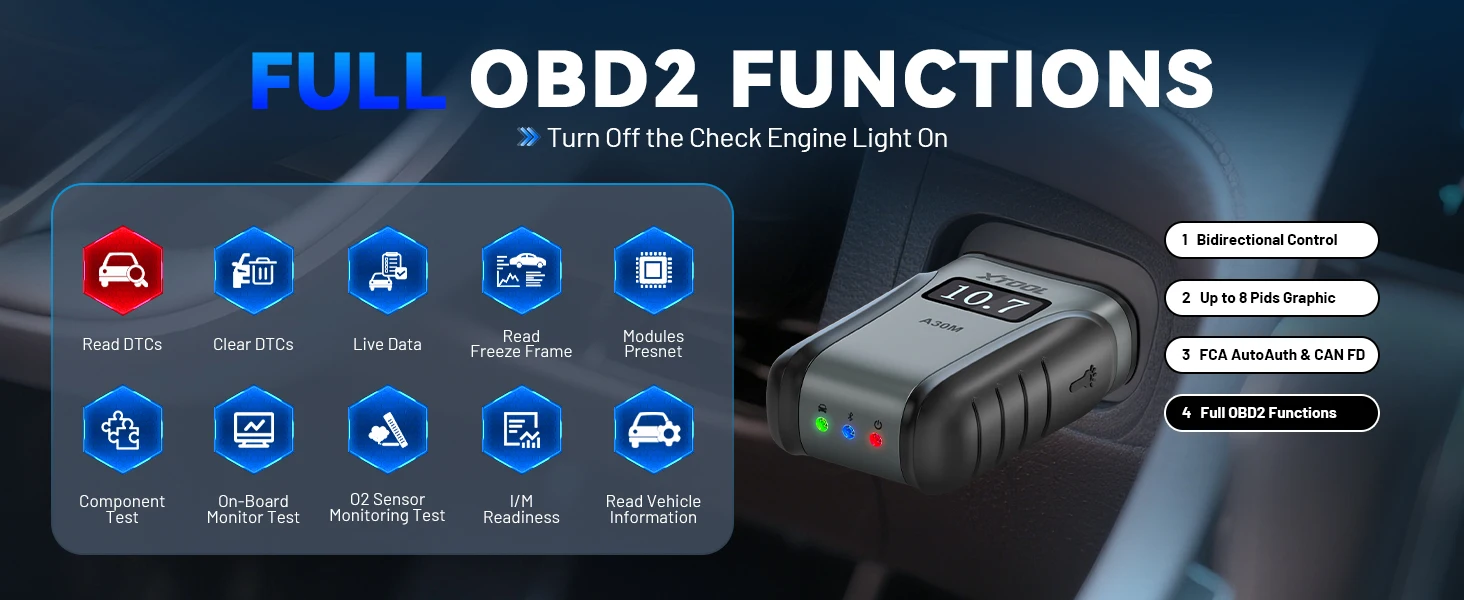2026 XTOOL Anyscan+ A30M V2.0 BT OBD2 Scanner Kfz-Diagnosegerät mit 26+ Resets, Allsystem-Diagnose-Codeleser, kabelloses bidirektionales Scan-Tool für Android iOS, lebenslange kostenlose Updates – Detail 10