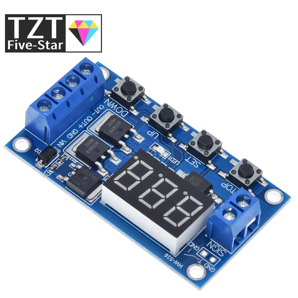 TZT Trigger Cycle Timer Delay Switch 12 24V Circuit Board Dual MOS Tube Control Module