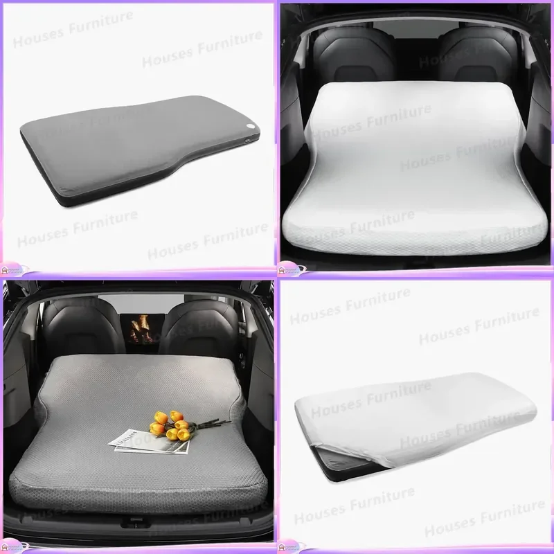 Y Type Camping Mattress 10cm Thick Inflatable Sleeping Pad with Air Pump Soft Suede Air Bed for Outdoor Hiking