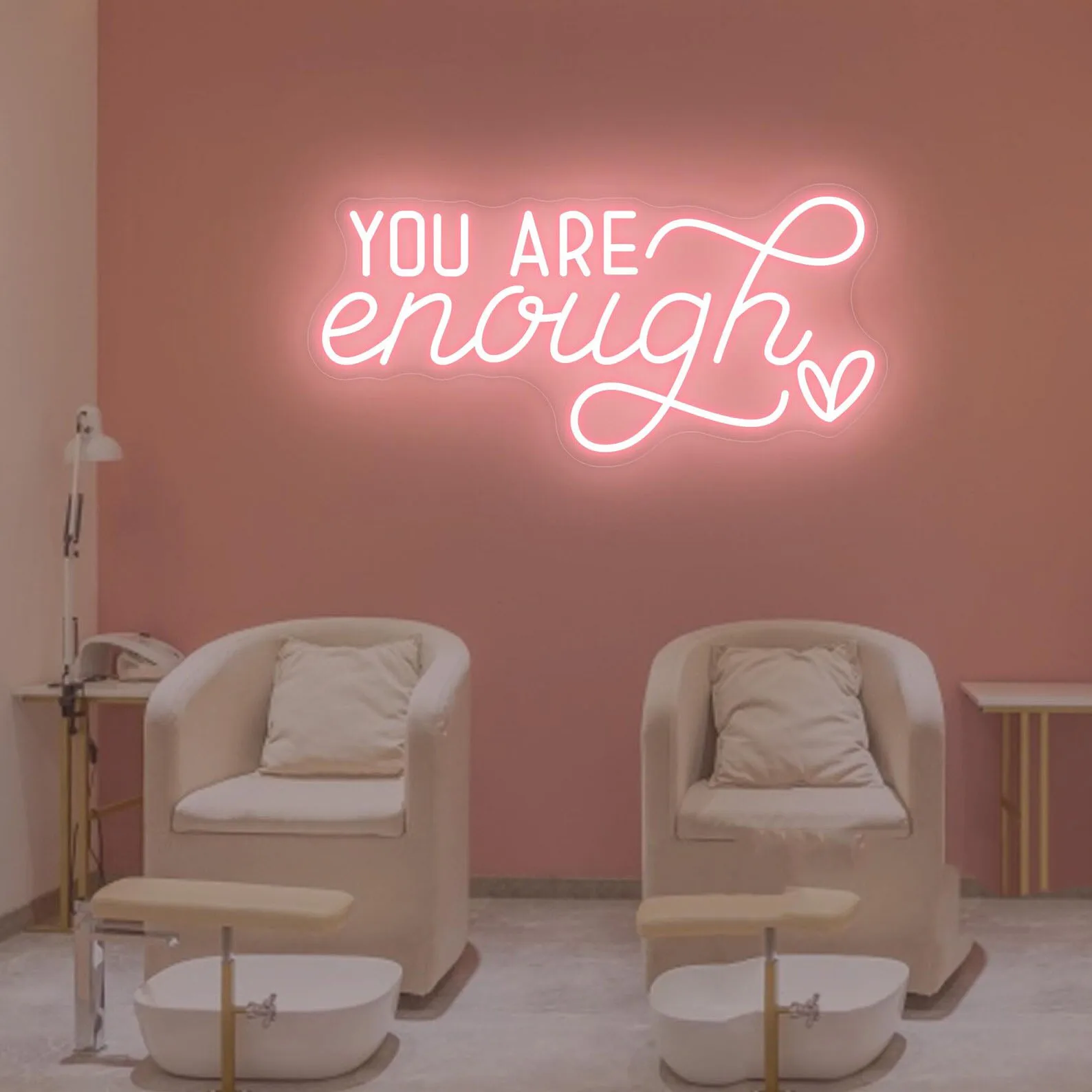 You Are Enough Neon Sign,Beauty Room Neon Sign, Motivational Quotes LED Neon Light Sign,gift for her,Business Neon Sign