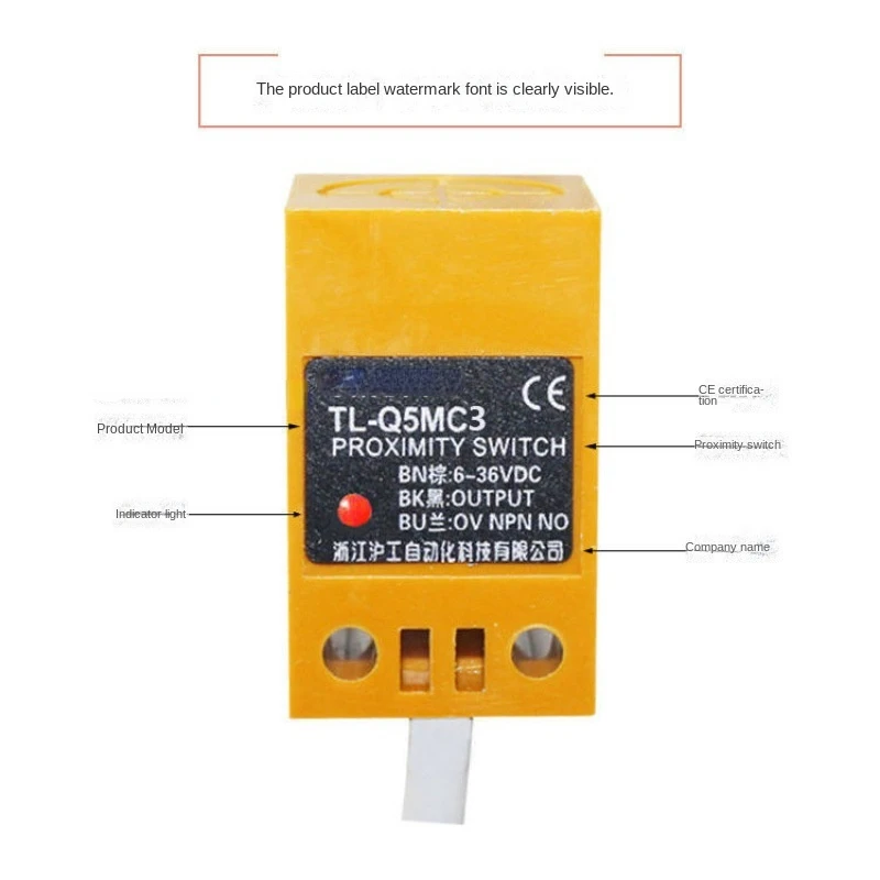 Shanghai Industrial Square Proximity Switch TL-Q5MC1 DC Three-Wire NPN Normally Open 12v24v36v Inductive Sensor