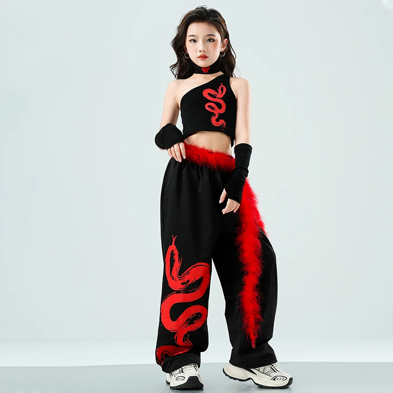 Hip Hop Dancing Kids Ballroom Street Dance Pants Girls Streetwear Children Jazz Cheerleader Costumes Teens Stage Clothes Sets