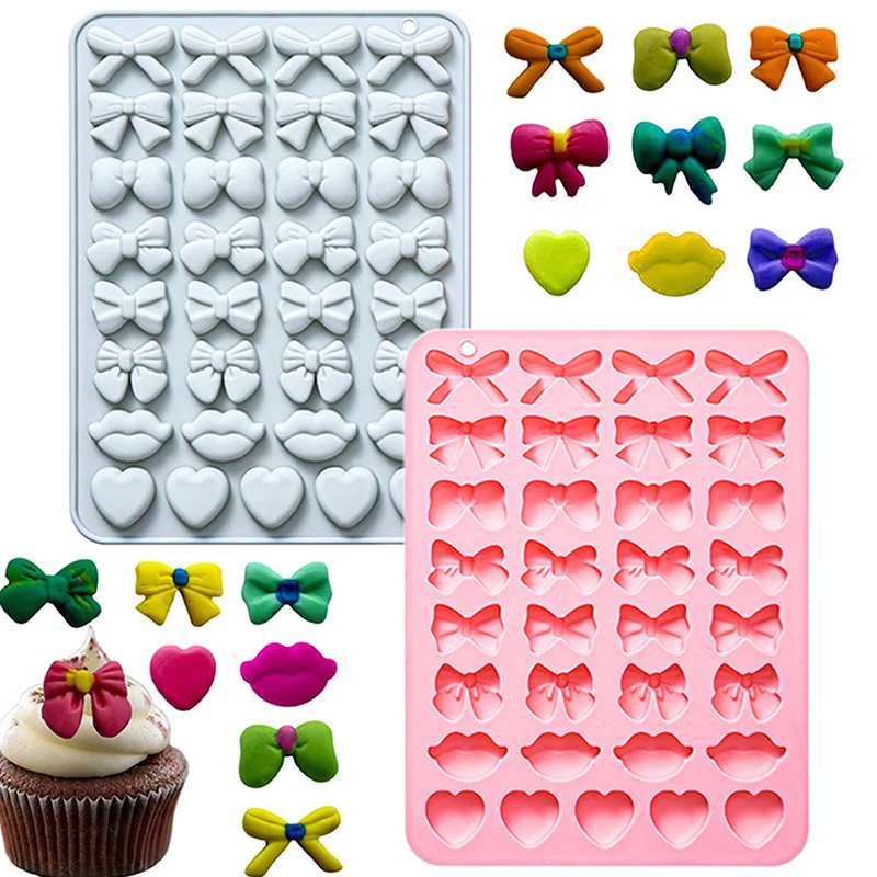 

Bow Mold Bow Silicone Mold For Chocolate 8 Shapes Heart Candy Chocolate Mold For Birthday Wedding