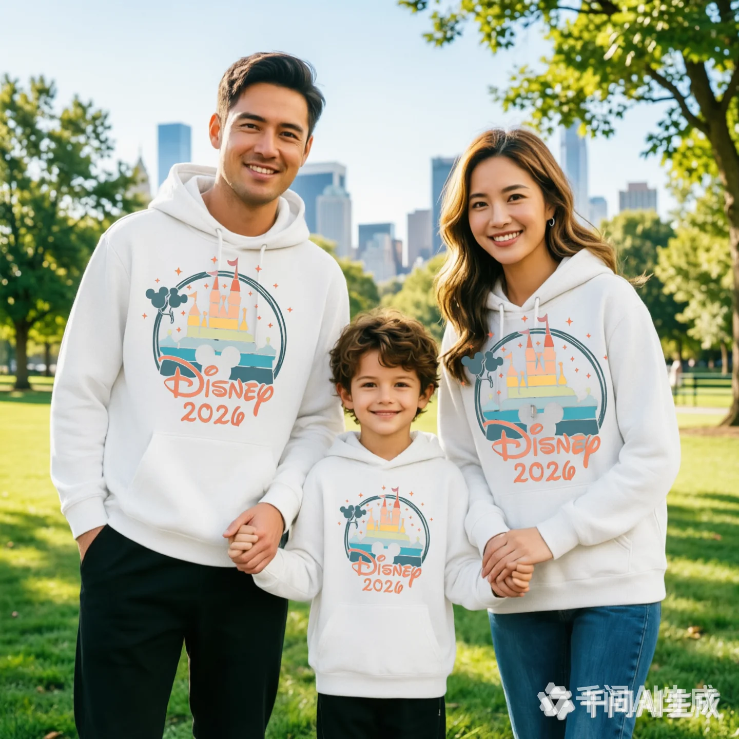 2026 Summer Loose Parent-child sweatshirt Cute Cartoon Mouse Print Short Sleeve hoodie Breathable Casual Tops for Family