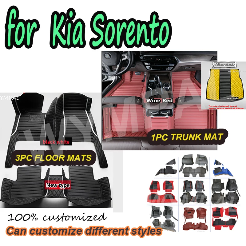 

LUXURY Car Carpet Floor Mat For Kia Sorento MQ4 2021 2022 2023 Waterproof Leather Cat Floor Mats