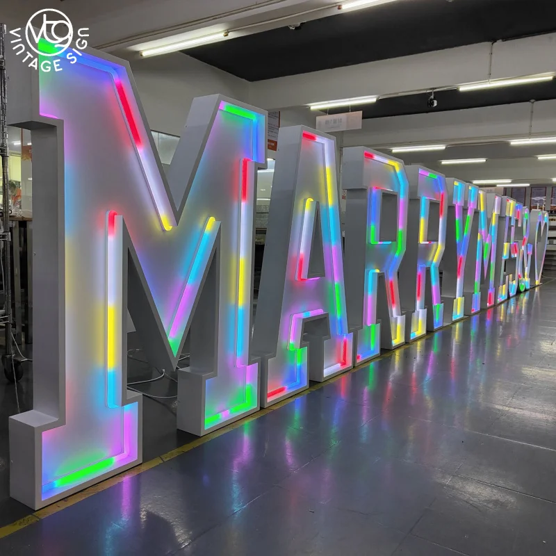 (customized)4ft Neon Letters Outdoor Marquee Bulb Letter Mr And Mrs Light Illuminated Sign With Factory Prices