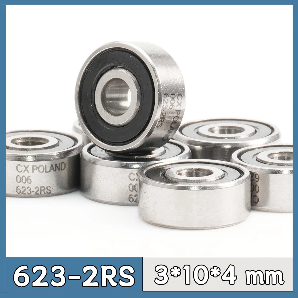 10 Uds rodamiento 623 634 635 684 685 694 695 rodamiento ABEC-3 3x10x4mm 5x13x4mm miniatura 623-2RS ZZ 695rs rodamientos de bolas con logotipo