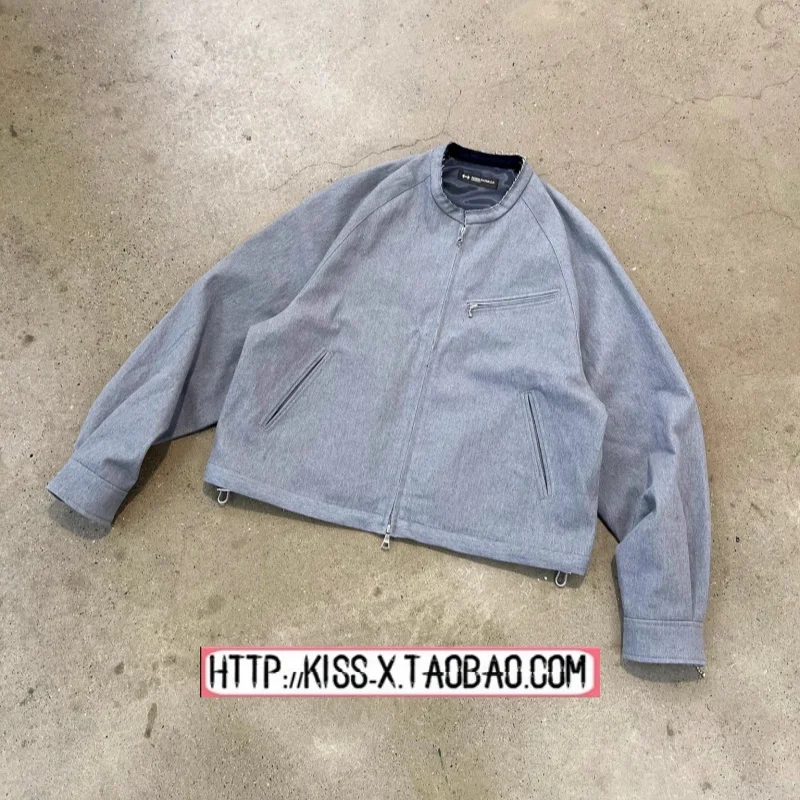 

Модная джинсовая куртка-жакет на молнии с воротником для повседневной носки, цвета Mis Blue, для мужчин и женщин, из органического хлопка, весна.