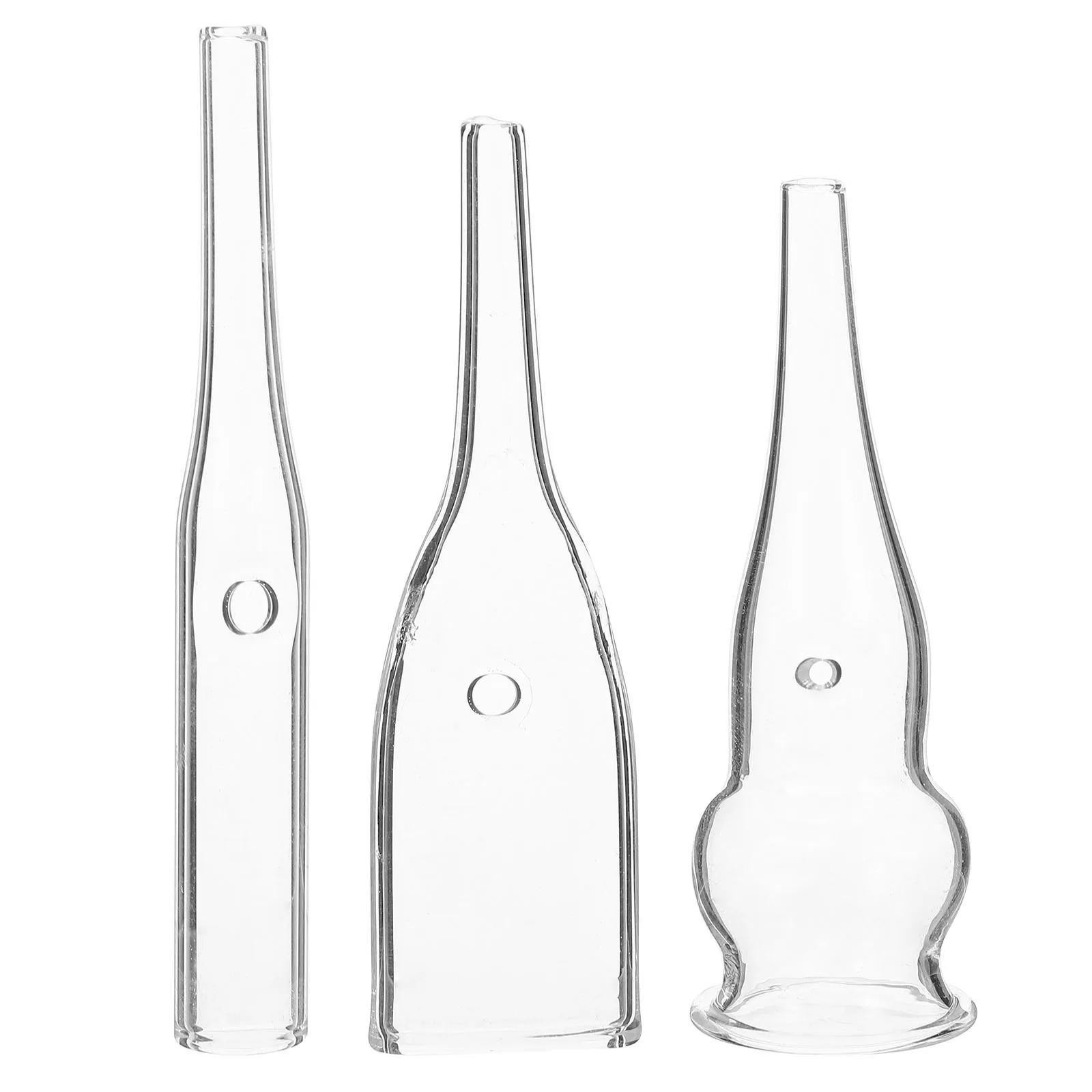 หลอดแก้วดูดสิวเสี้ยนแบบใช้ซ้ำได้ 3 ชิ้น อุปกรณ์ดูดสิวเสี้ยนบริเวณจมูก คาง และแก้ม สำหรับใช้ในบ้านหรือร้านเสริมสวย