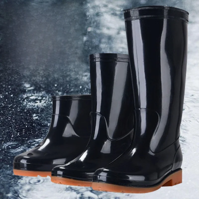 

Женские резиновые сапоги Fce на подкладке из силикона Work oes, мужские водонепроницаемые нескользящие износостойкие осенне-зимние высокие сапоги