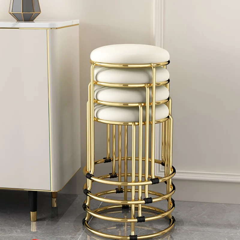 

Beauty Salon Gold Luxury Velvet Dining Chair - Bar Stool Dresser Dining Chair Low Stool Entrance Muebles Nordic Furniture