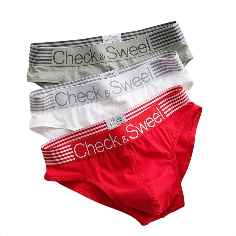Men's Cotton Briefs – Soft, Breathable & Comfortable with Striped Waistband – Trendy Triangle Underwear for Teens & Young Adults