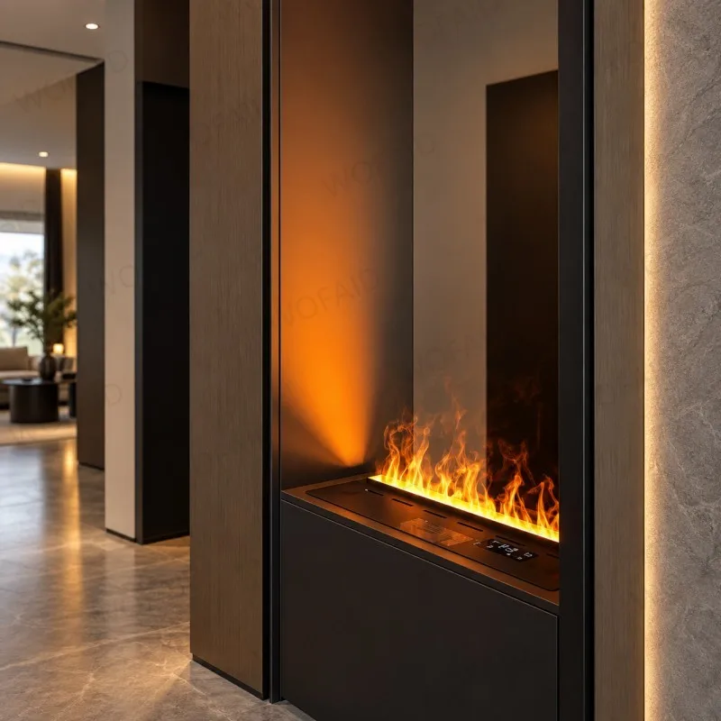 WOFAID Modern 3D Water Vapor Electric Fireplace Realistic Steam Mist Flame Decorative Fireplace for Villa Living Room Home Decor
