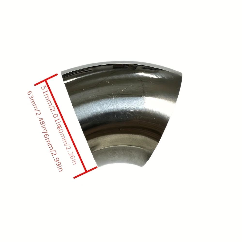 10 pcs 1.5 thick51mm 63mm 76mm OD Sanitary Butt Weld 45 Degree Elbow Bend Pipe 304 stainless steel car exhaust pipe muffler weld