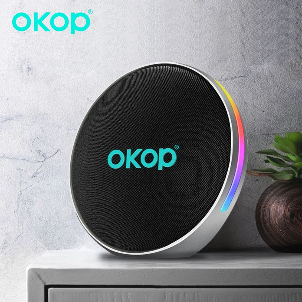 

OKOP Bluetooth Speaker,Outdoor Waterproof Speaker,Home Desktop Large Volume Speaker, Long-lasting Battery Life RGB Ambient Light