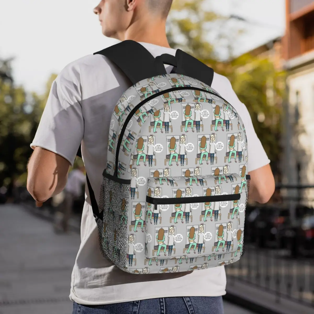 

Enfermera En Apuros Student Backpack School Bag Hiking Travel Daypack for Men Women Fashion Bookbag Shoulder Bags