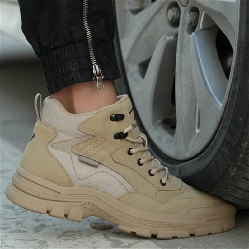 

Защитная обувь для защиты от брызг воды, мужские износостойкие рабочие ботинки, обувь со стальным носком, устойчивая к проколам защитная обувь, защитные кроссовки