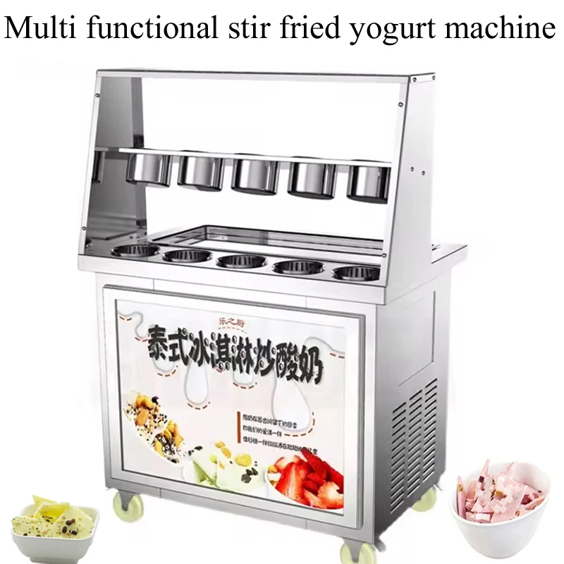 

Commercial Fried Ice Cream Machine Pedal Defrosting 220V 110V Thailand Frying Yogurt Roll Single Square Flat Pan