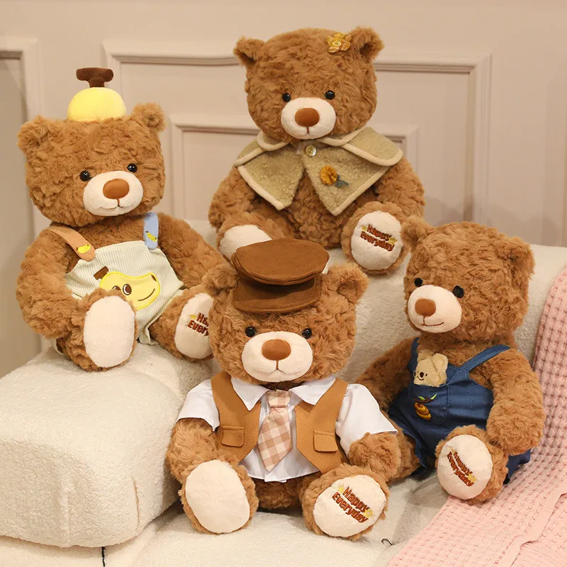 

Plush Teddy Bear Stuffed Animal Toy Soft Cuddly Cute Gift Birthday Valentine's Day Home Decor PP Cotton Miami Velvet Fabric