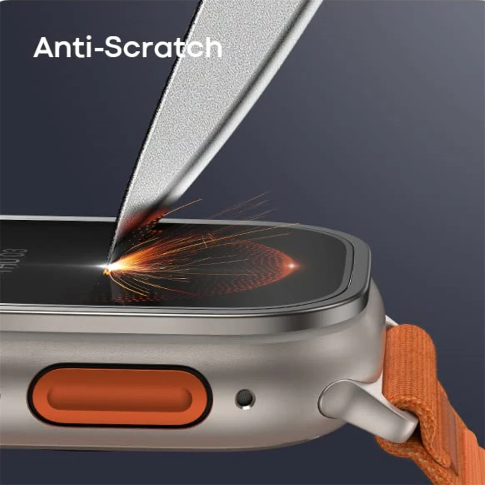 Tempered Glass for Apple Watch Ultra 2 49mm Screen Protector Metal Frame Anti-Scratch for IWatch Series Ultra 49mm Accessories