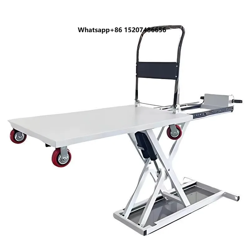 200-500kg Transport Scissor Lift Folding Cart Heavy Duty Steel Hand Truck Trolley Four-Wheel Self Loading Truck Lift 1.2m Max