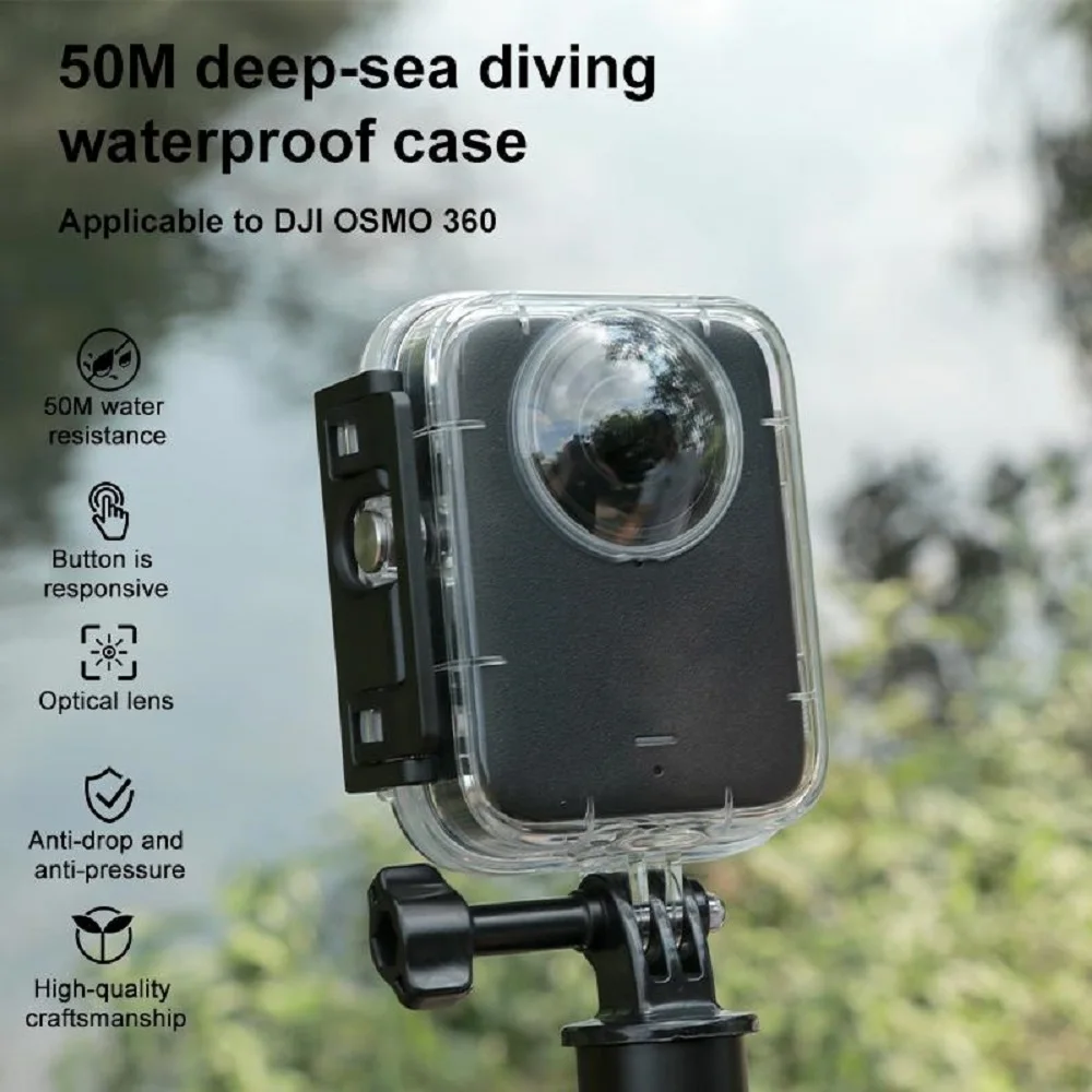 

Водонепроницаемый подводный чехол для дайвинга на глубину до 50 м для DJI Osmo с силиконовой крышкой для объектива, аксессуары для камеры 360°