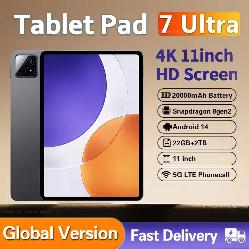 2025 НОВЫЙ оригинальный планшет MI Pad 7 Pro 11 дюймов Snapdrago 8gen2 HD 4K Android 14 22 ГБ + 2T 20000 мАч 5G Dual SIM WiFi GPS Tablet PC