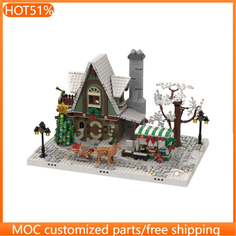 597 PCS Medieval Elf House MOC Customize Modular Building Block Simple Kids Educational Technology Model DIY Assembly Toy Gift